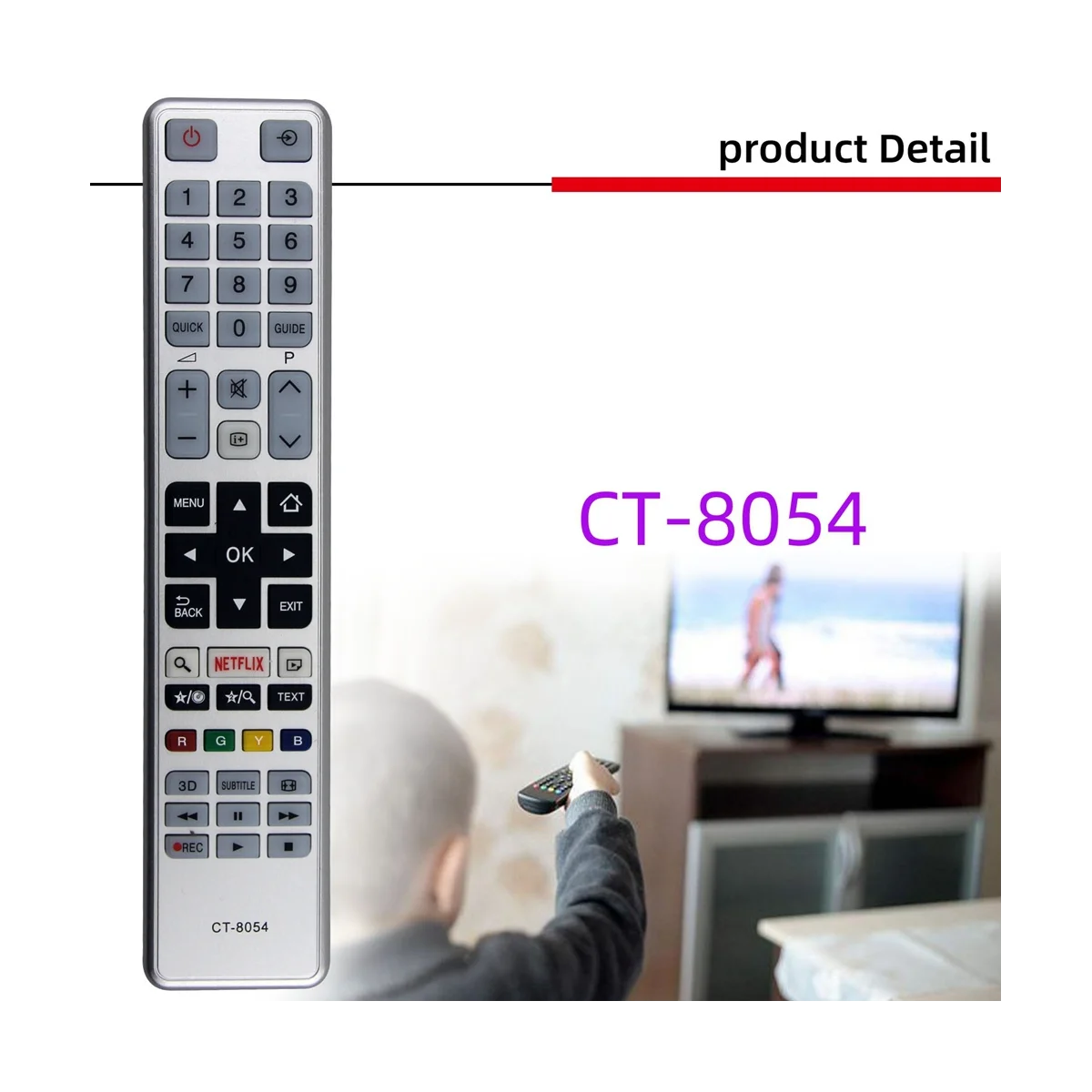 CT-8054 Remote Control Replaced Controller for TOSHIBA TV CT8054 55S3653DB