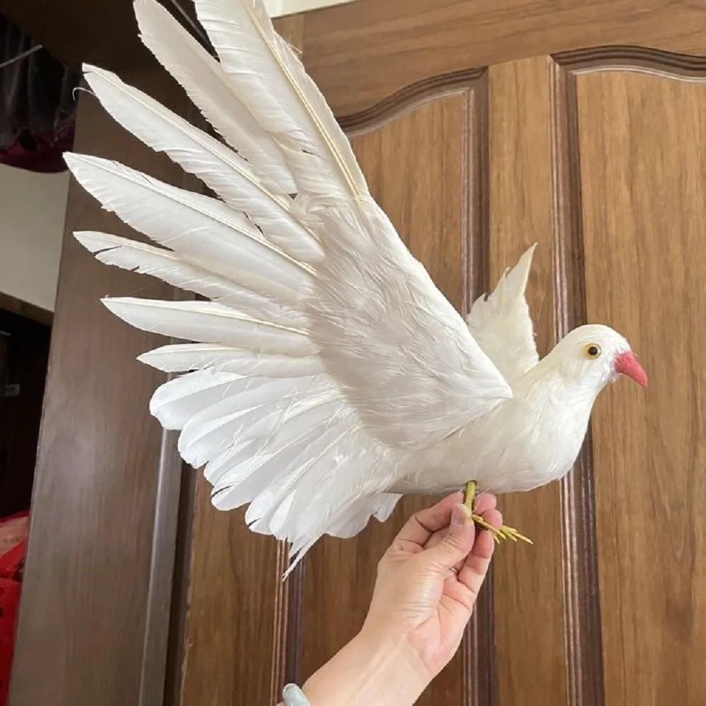 big simulation foam&feather wings dove model garden decoration gift about 32x55cm xf2988