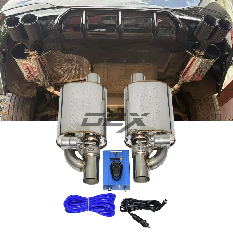 DEX Valvetronic Exhaust Muffler Universal Fit Valved Muffler StainlessSteel Vacuum Valve Back Box Cut Off Exhaust Controller Kit