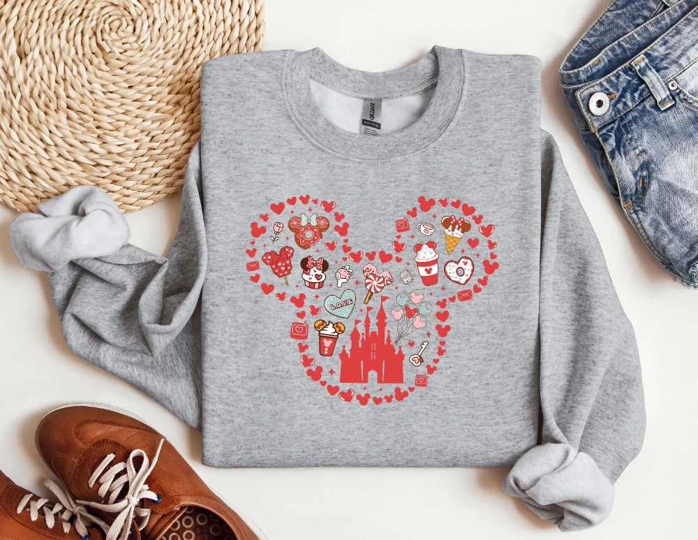 Sweatshirts pour la Saint-Valentin, Sweat-shirts en forme de coeur pour la Saint-Valentin Mickey et Minnie Sweat-shirts pour la Saint-Valentin Disneyland