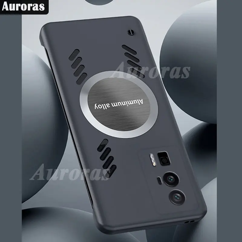 Auroras For Xiaomi Poco F5 Pro Case Ultra-Thin Bezel-less Suction Radiator Magnetic Attraction Shell For Poco F5 Cover