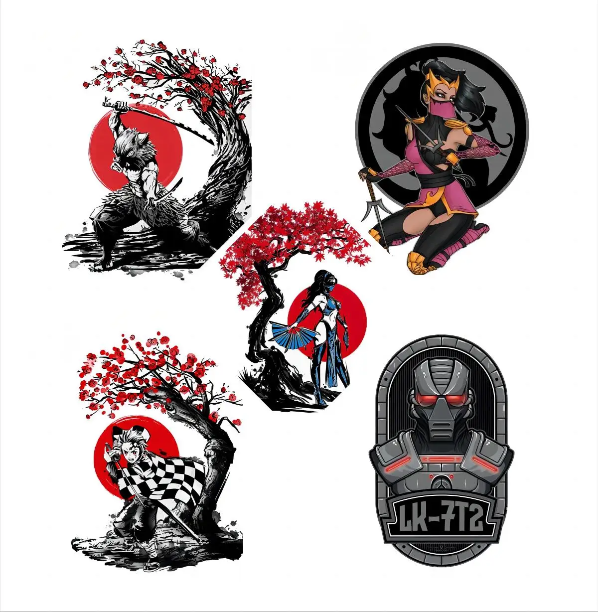 Personality Car Stickers Scorpion Spear Mortal Kombat Kitana Video Game Creative Decal Laptop Bumper Refrigerator Accessories