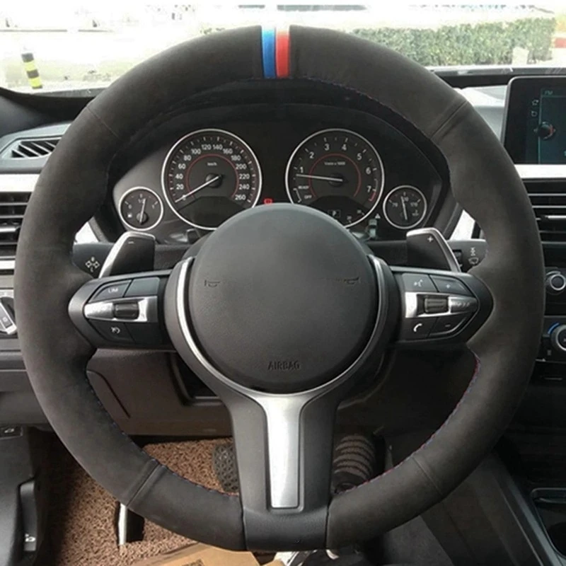 Car Steering Wheel Cover Anti-Slip  Suede Leather For BMW M Sport 1 Series F20 M135i M140i M235i M240i X1 F21 F48 X2 F39 X3 F25