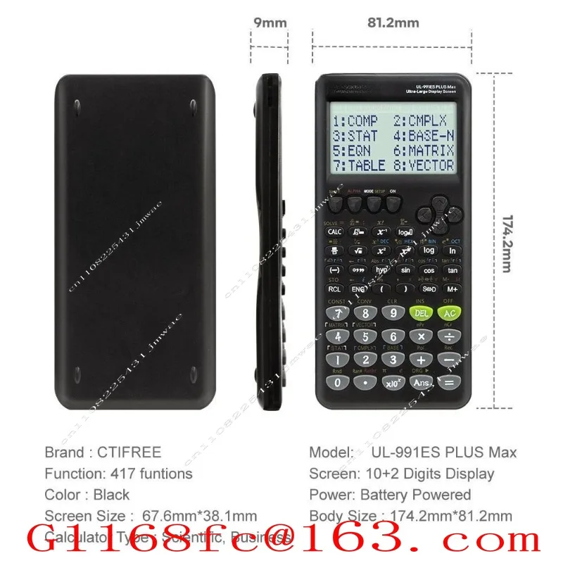 991ESPLUS2nd Scientific Calculator Function Calculator Student Exam 417 Features