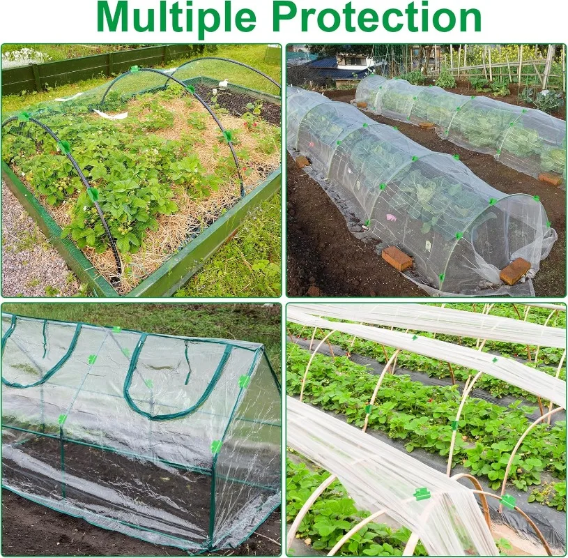 Plants Roots Stems Support Frame Green Clips Plant Garden Tunnel Hoop Clamps For Fix Greenhouse Accessories With Insulation Film