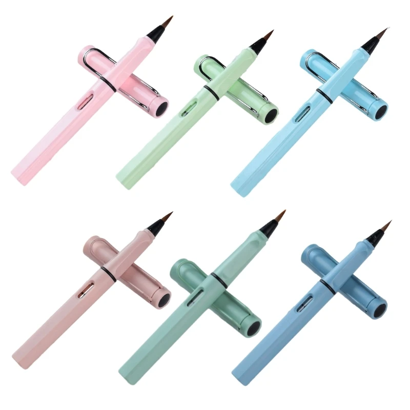 20cb conjunto canetas caligrafia portátil 6 canetas tinteiro ponta macia para pintura caligrafia conjunto para