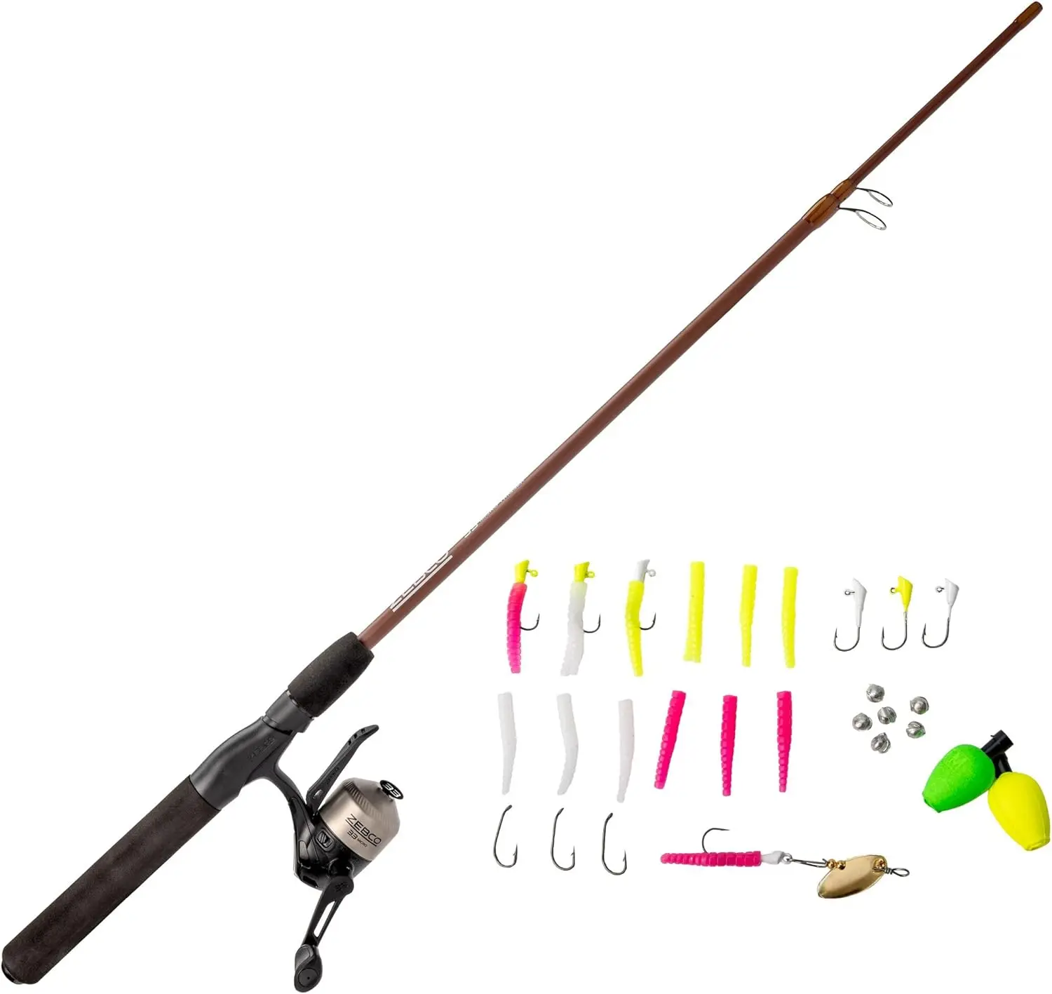 

6.5ft Telescopic Fishing Rod Combo with Spincast Reel, Ultra-Light Power, Includes 30-Piece Tackle Kit for Trout Angling