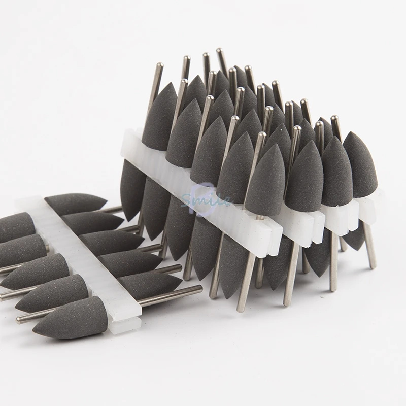 NEW 50pcs Grey Dental SILICONE Polishers Resin Base Acrylic Polishing Burs New Dental lab burs for dental polishing item