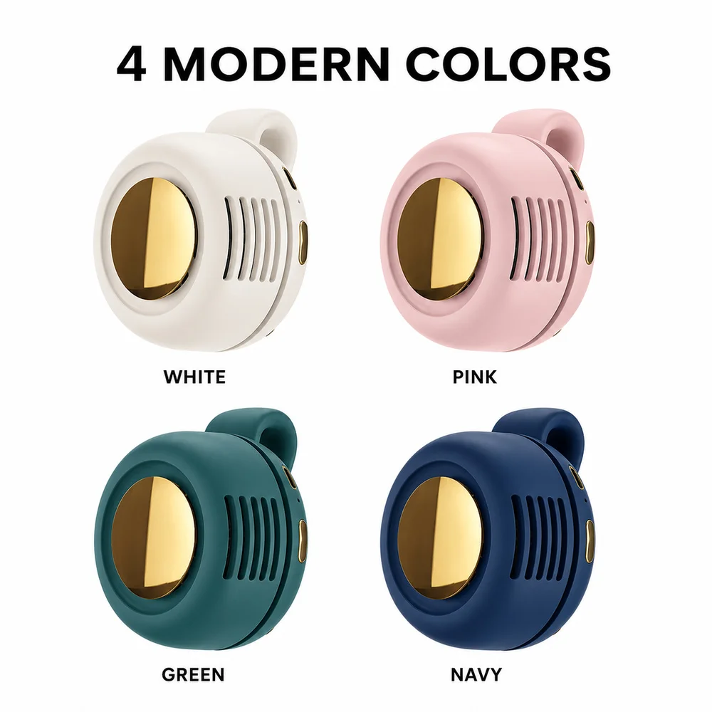 New Mini Wearable Clip Fan MF019 Hidden Blade 3 Speeds 900mAh USB Rechargeable Waist Collar Fan for Summer Travel Work