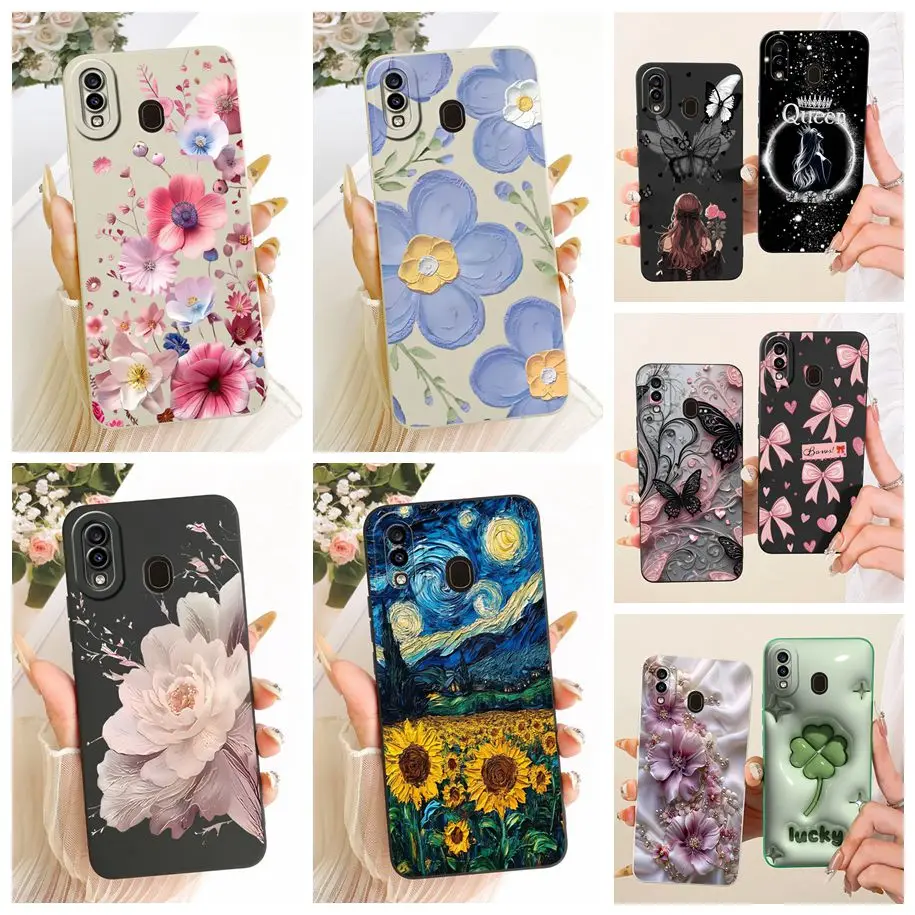 Case For Samsung Galaxy A20 A20e A20s Cover A202F A205F A207F Fashion Floral Painted Soft Silicone Fundas For Samsung A30 Bumper