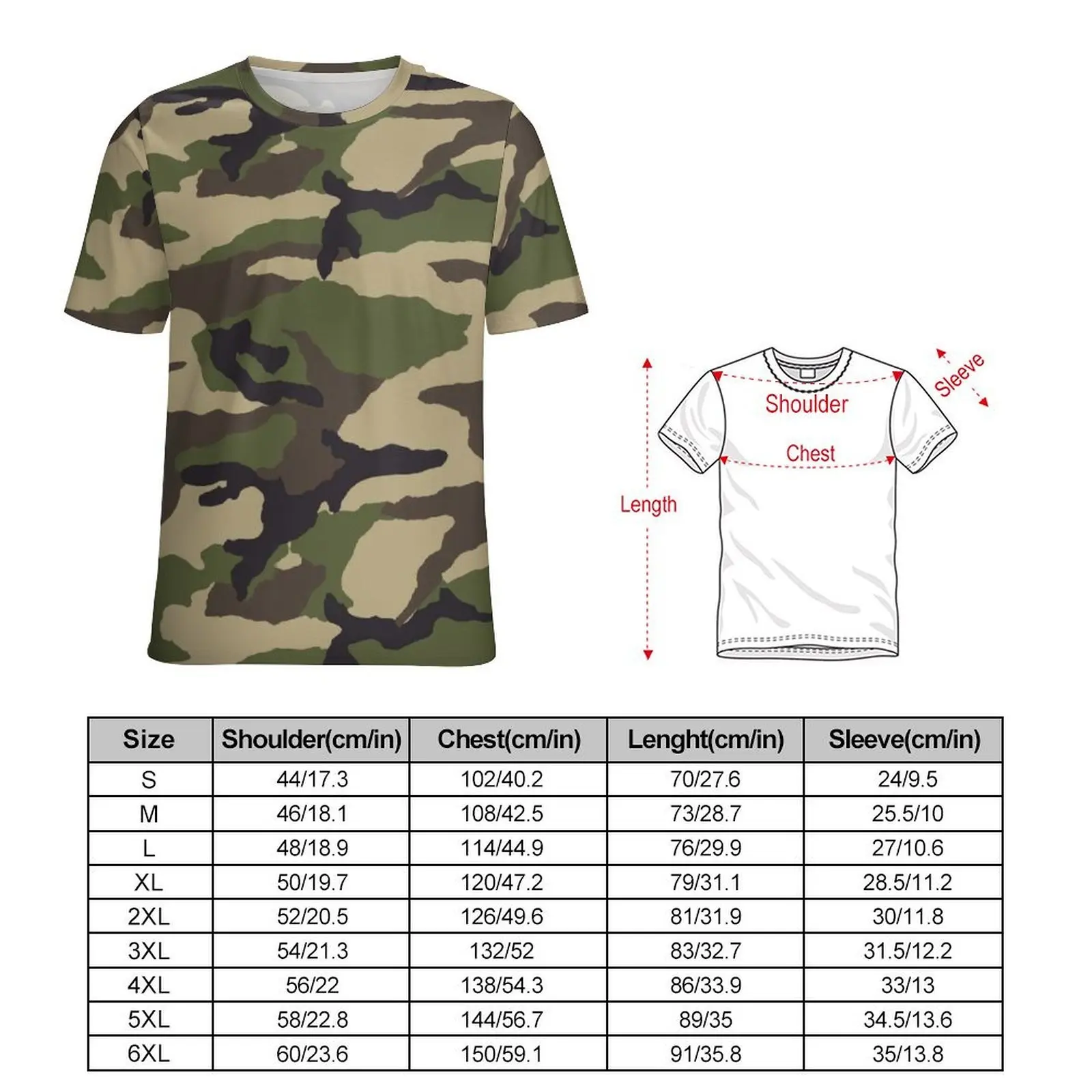 Men Classic Military Camo T Shirt Jungle Camouflage Fashion T Shirts Short Sleeve Tops Wholesale Premium Oversized Top Tees