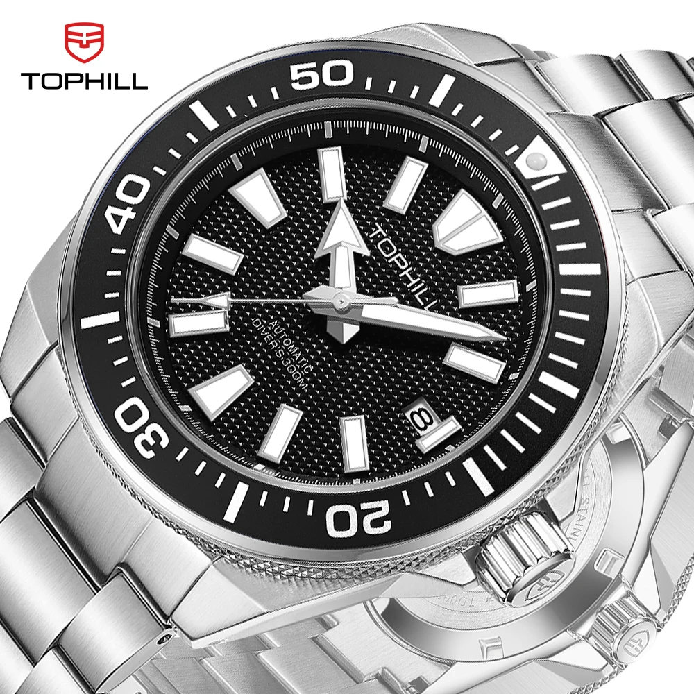 TOPHILL 300M Diving Watch NH35 316L Automatic Mechanical Watches Waterproof Sapphire Super Luminous Men's Wristwatches TD008G