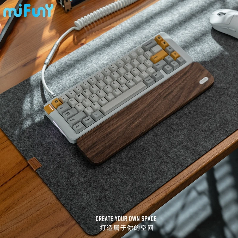 MiFuny Cork Felt HIFI Keyboard Pad Simple Thickening Mute Antiskid Mouse Mat for Optimize Sound Effect Compatible 60%65% DeskPad