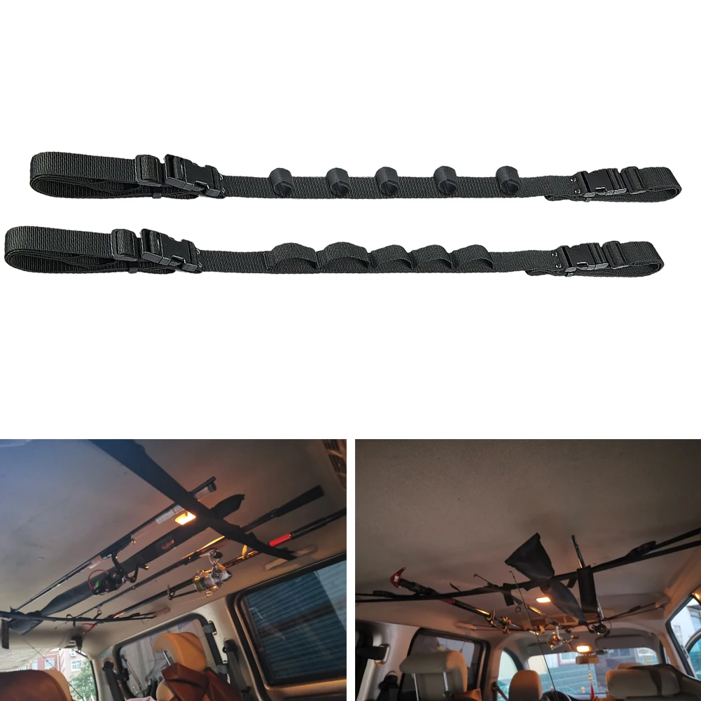 

Car Mounted Storage Rack Fishing Rod Gear Holder Vehicle Fishing Rod Rack Holder Strap Storage Car Rest Belt Carrier Equipment