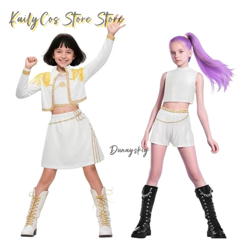 

Zoey Mira Rumi Kpop Demon Hunter Cosplay Costume Huntrix Pop Singer Idol 3D Printed Women's And Children's Clothing Set