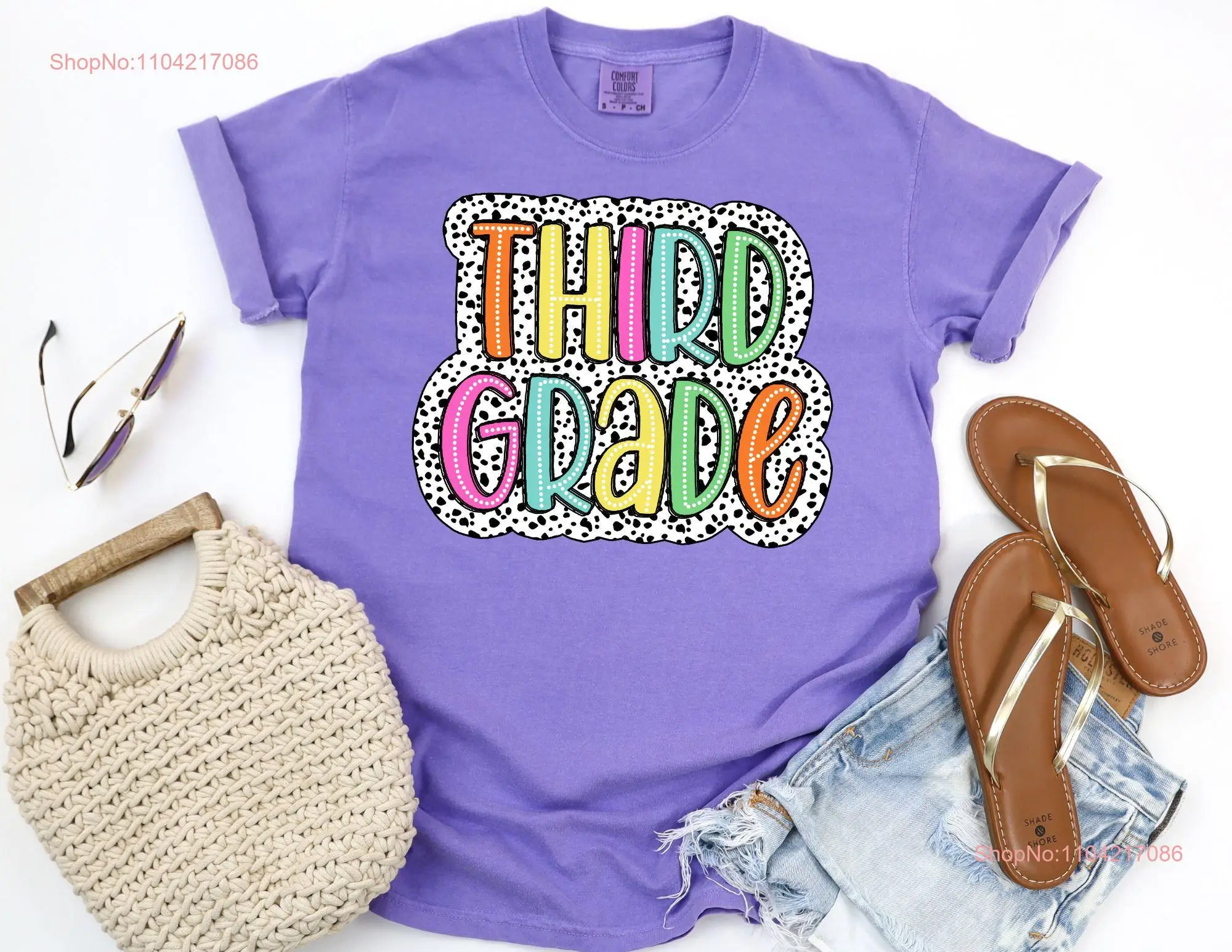 Comfort Colors Dalmatian Third Grade T Shirt Teaching Teacher 3rd for Teachers long or short sleeves