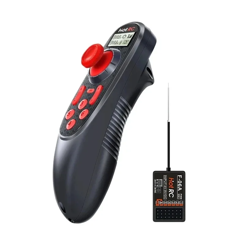 Hotrc DS-600 6CH 2.4GHz Radio System Transmitter Remote Controller with F-06A 6 Channel Receiver for RC Boat Model
