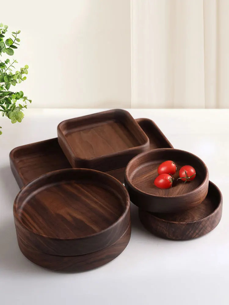 

Деревянный поднос из орехового дерева Bla Walnut, круглый, для дома, для гостиной, для семян, декоративный, ручной работы, в стиле ретро