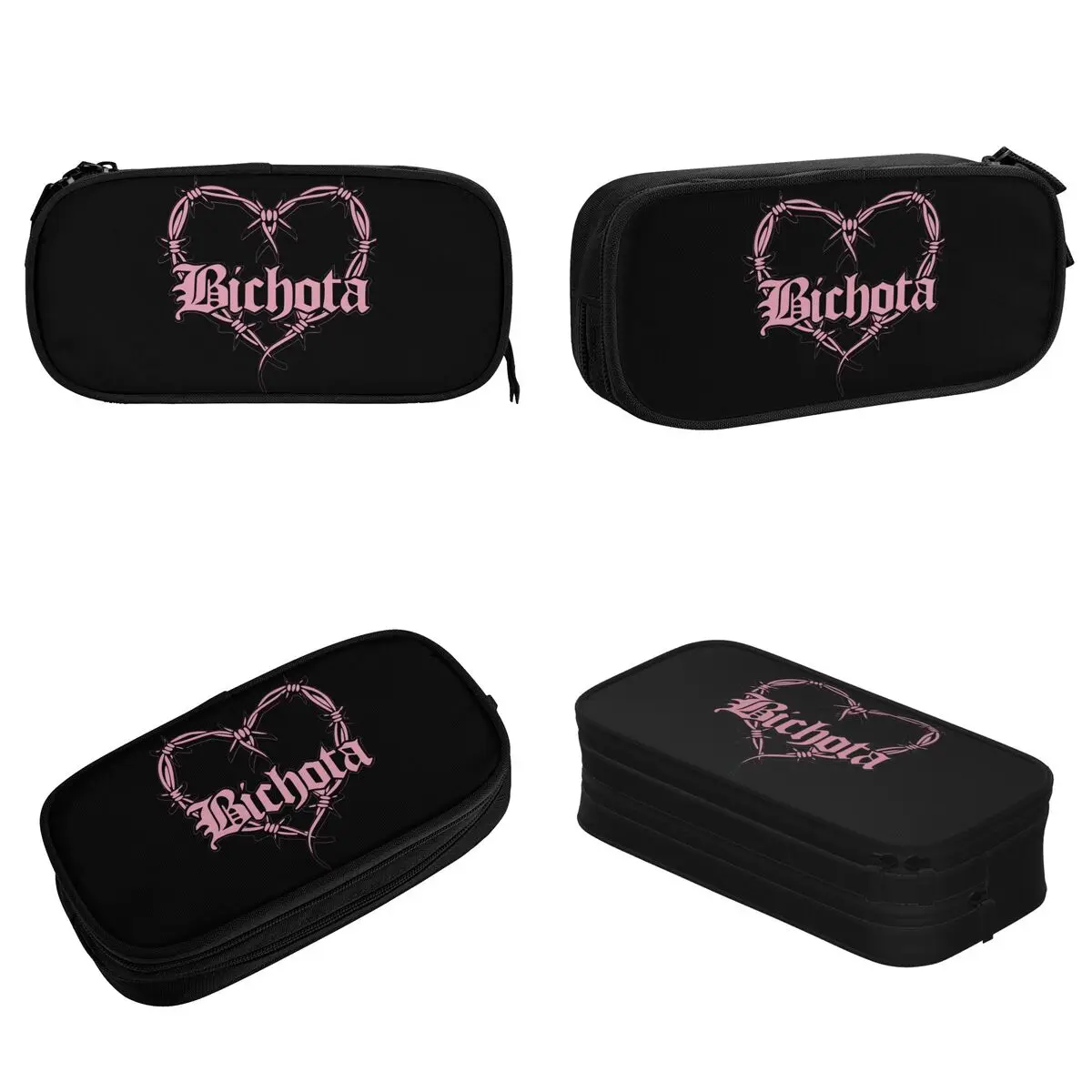 Karol G Bichota Heart Pink Pencil Case Fun Pen Bag Girl Boy Big Capacity School Supplies Zipper Pencilcases