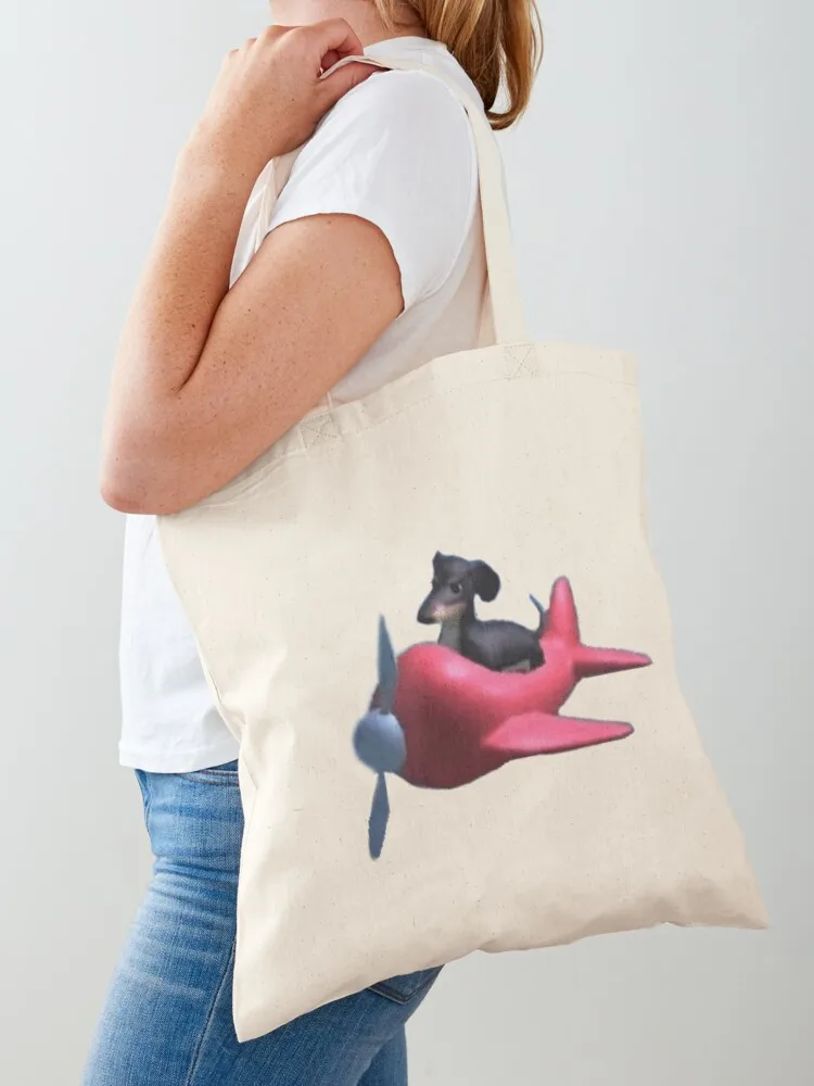

Dog of wisdom in plane Tote Bag Shopper handbag Canvas bag for women hand bags tote bags men