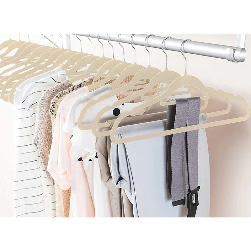 Non-slip Velvet Hanger for Clothes and Pants, Plastic Hanger, Household Organization, Clothing Store, 45cm, 10Pcs