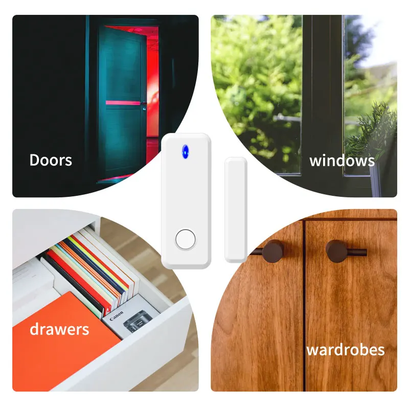 Wireless Door Window Sensor 433MHz EV1527 Code Open Door Magnetic Detector For Smart Home Security Burglar Alarm System
