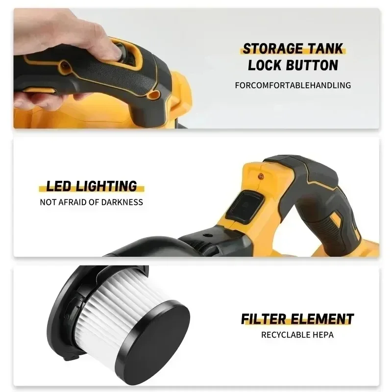 DCV501 Dry Handheld Vacuum Cleaner Brushless Vehicle Mounted Floor Cleaner Household Power Tools For Dewalt 18V 20V Battery Pin