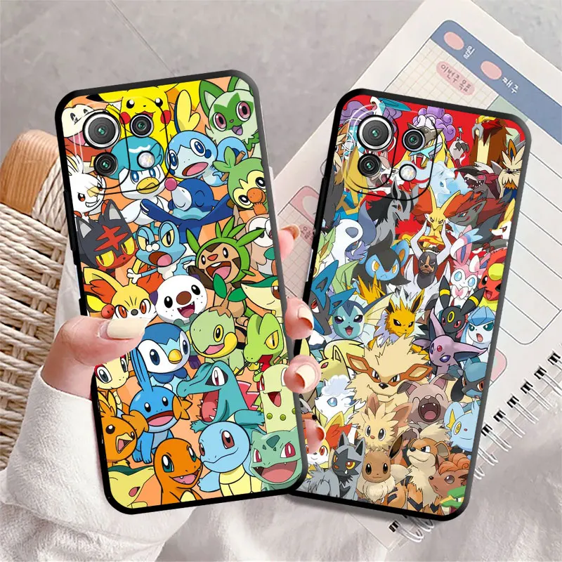 Custodia per Xiaomi Mi Poco X3 NFC 11 Lite 11T Pro F5 10T 12 X4 F1 13 F3 12T M5 M4 M3 copertura del telefono TPU Funda Pikachu Pokemon Cartoon