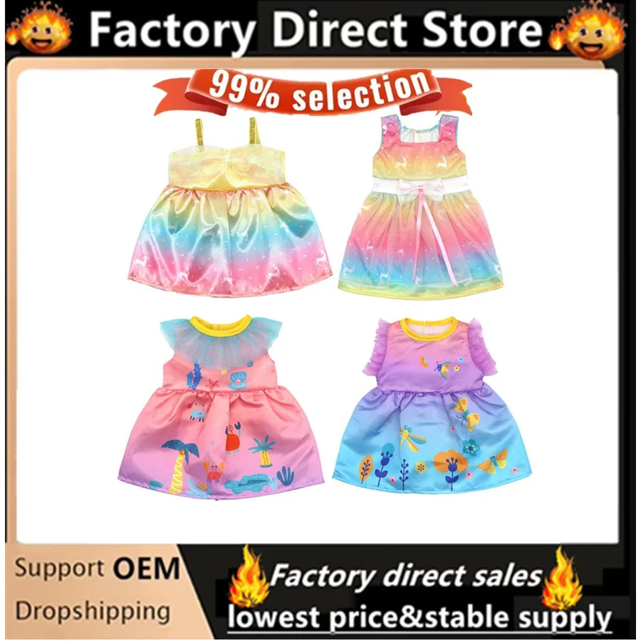 

Кукольная одежда для 18-дюймовой куклы новорожденного и аксессуары для кукол, модное марлевое платье, платье с бантом