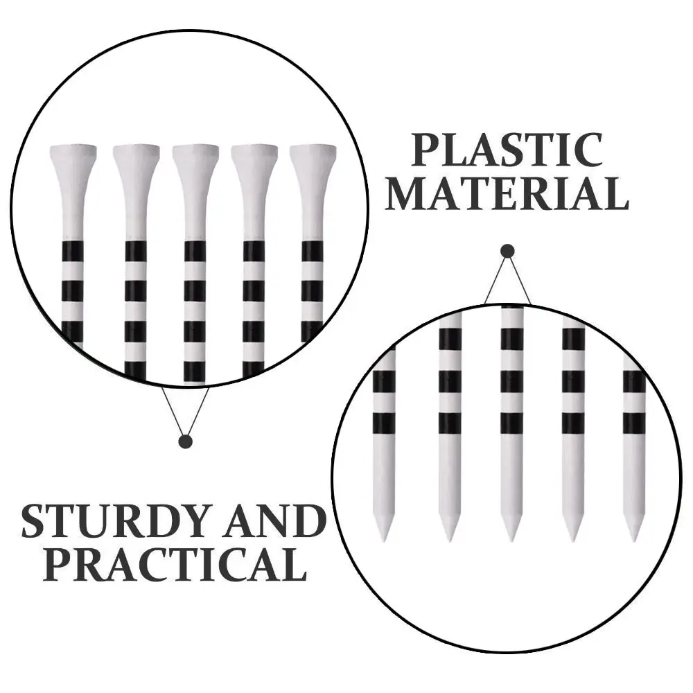 

100 шт. бамбуковые футболки для гольфа 70 мм/83 мм, длинные футболки с меньшим сопротивлением для тренировок, небьющиеся прочные футболки в полоску для гольфа, профессиональное использование