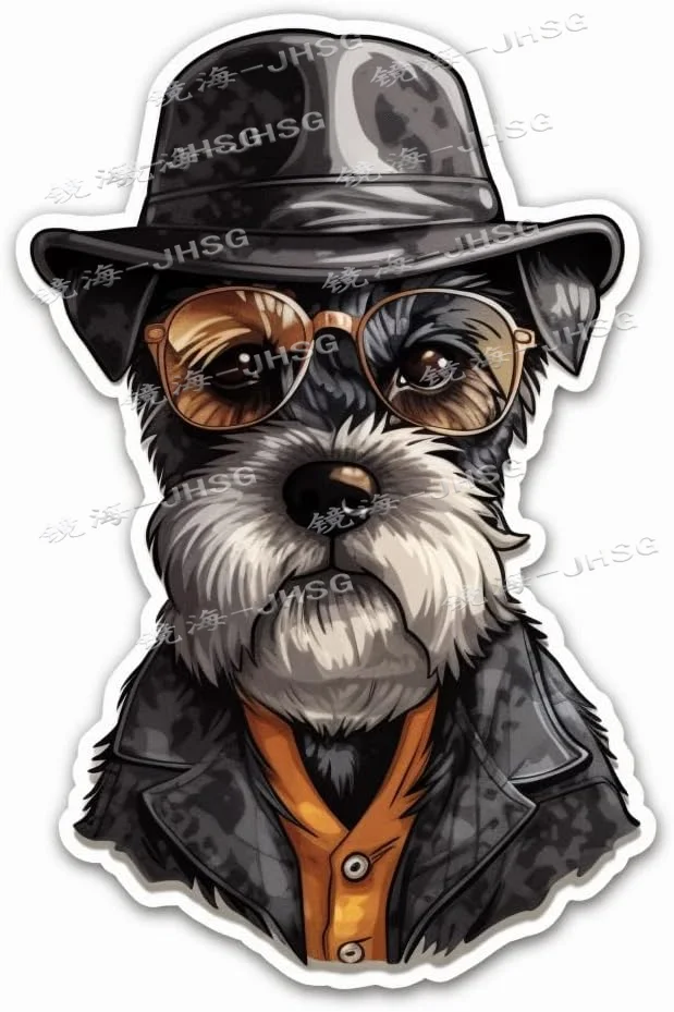 Personalized Car Sticker Schnauzer Dog Vinyl Sticker, Suitable for External Accessories of Cars, Motorcycles, and Laptops