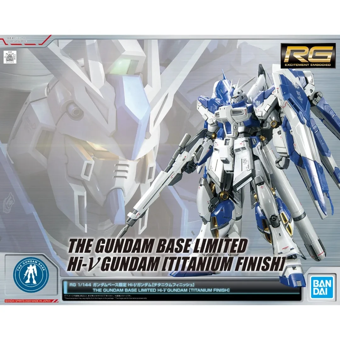 Bandai Genuine Gundam Model Garage Kit RG Series 1/144 THE GUNDAM BASE LIMITED HI-V GUNDAM(TITANIUM FIN)Anime Action Figure Toys