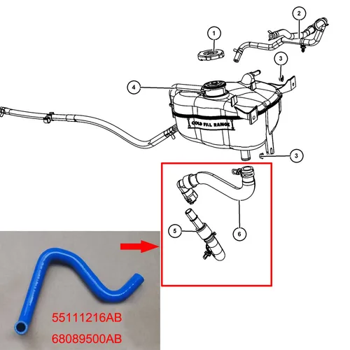 Imagen 2 del producto Kits de mangueras de refrigerante de silicona para Jeep Wrangler JK 2,8 CRD diésel 2013-2018 55111216AB 68089500AB 55111214AD 55111355AA 68027513AA