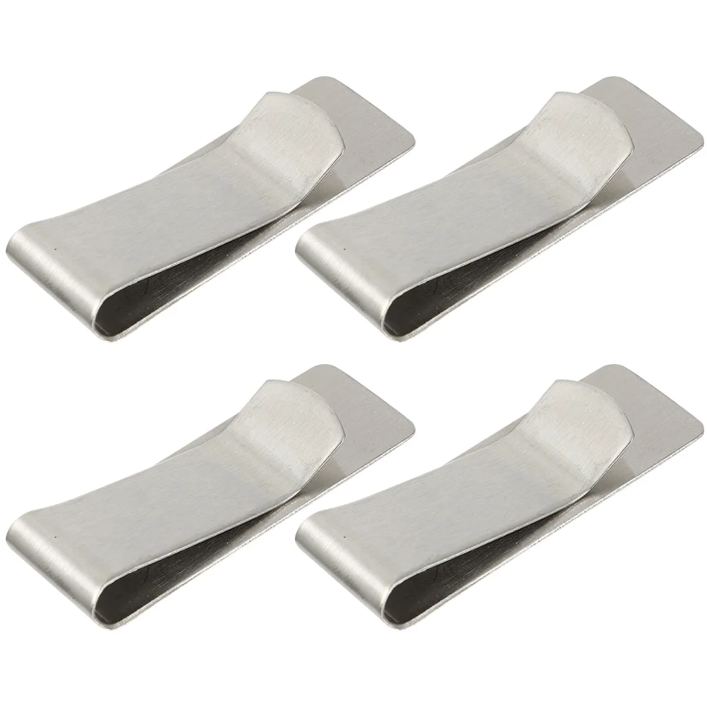 4pcs Cash Clips Stainless Steel Money Clip Portable Wallet Money Clip Office Supplies clip for money office money clip