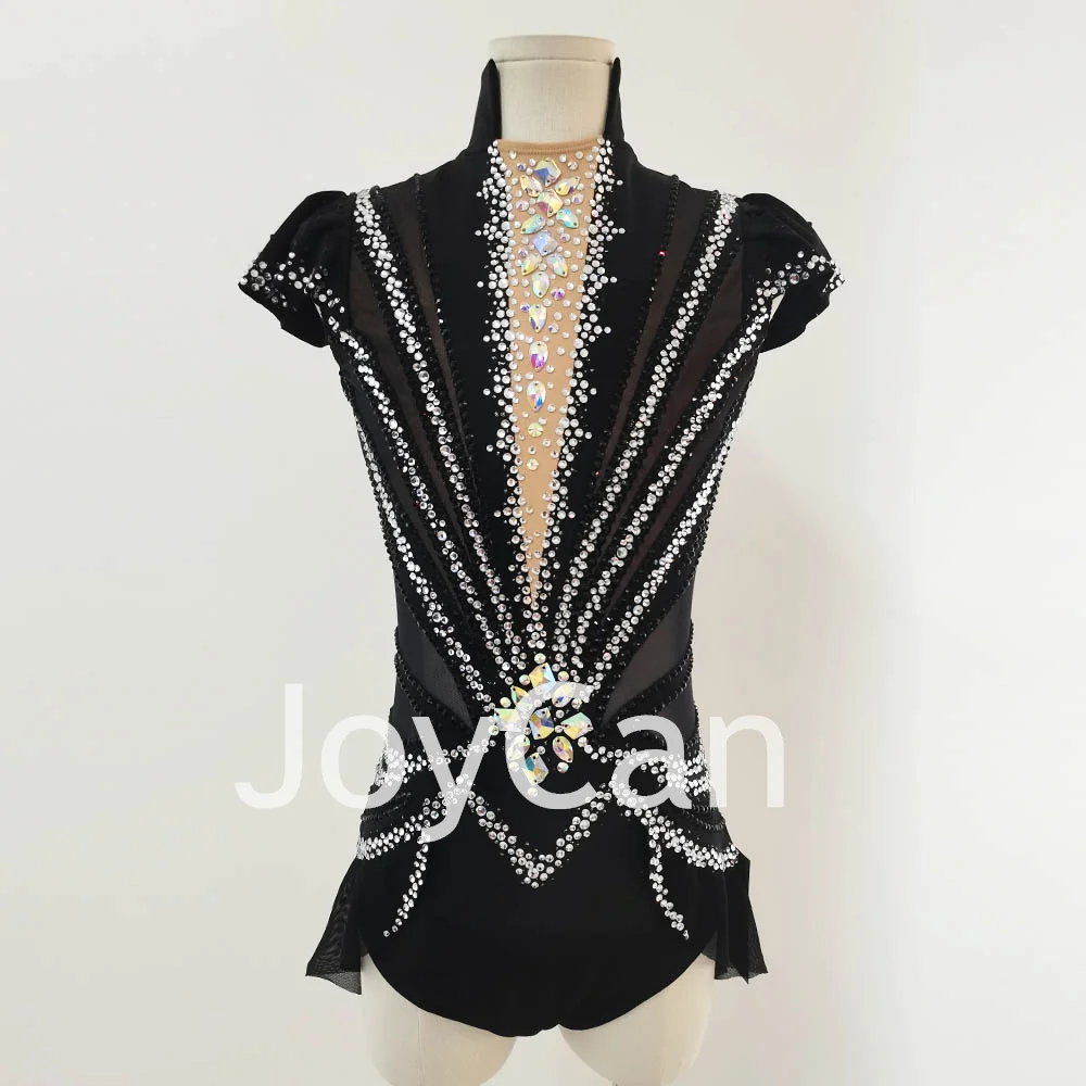

JoyCan Rhthmic Gymnastics Leotards Girls Women Black Spandex Elegant Dance Wear for Competitiion