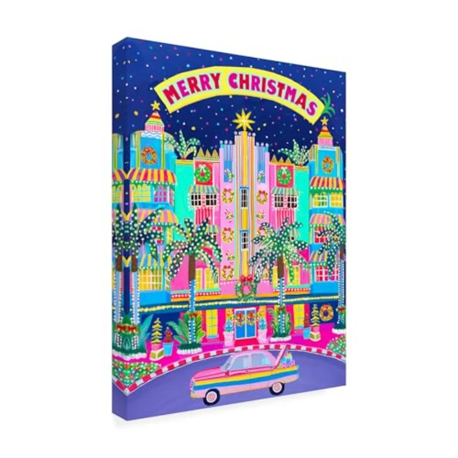 

Outdoor Canvas Art - Jess Stempel 'Miami Hotel Christmas' Wall Art for Outdoor Spaces Patios or Gardens by
