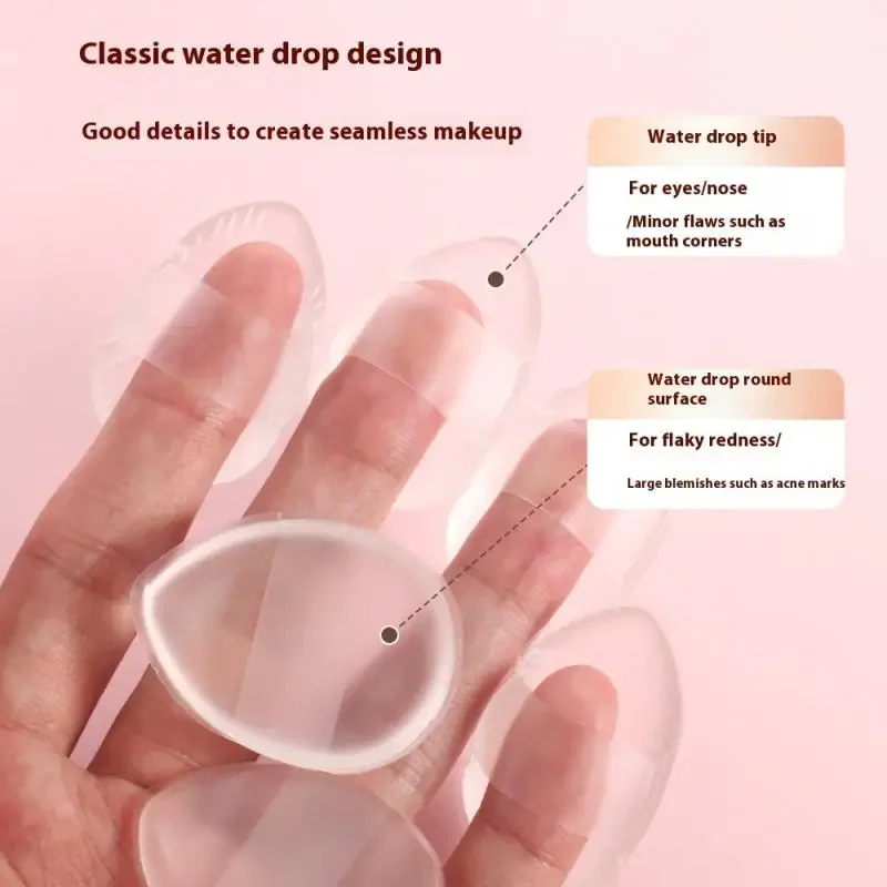 1/6 pçs silicone maquiagem esponja pó puff rosto corretivo gota de água forma cosméticos puff beleza fundação compõem esponja