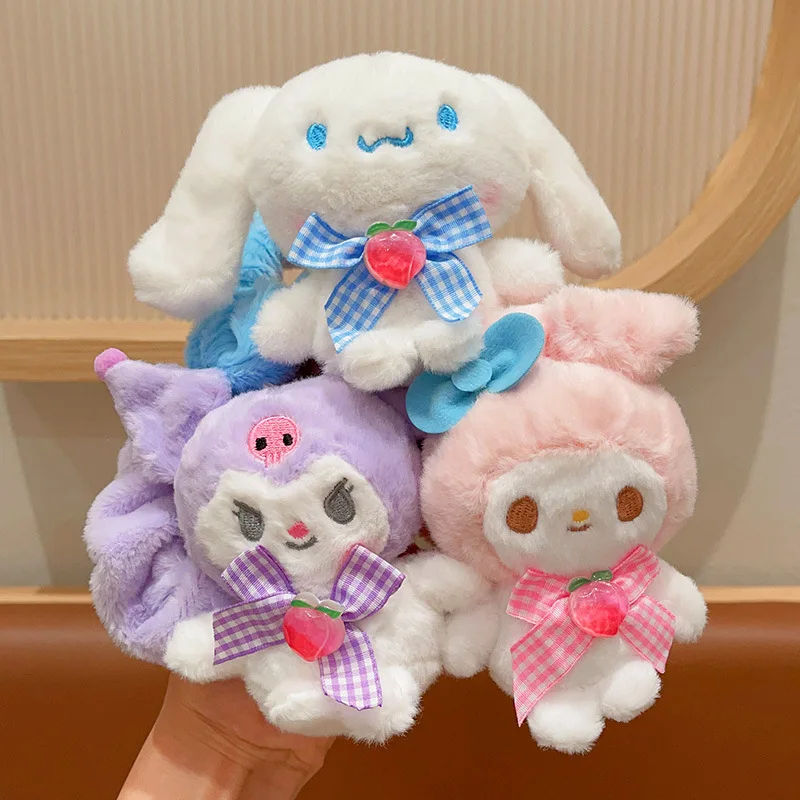 

Sanrio Kuromi Fasce per capelli per bambini Bambina Peluche Intestino grande Fasce per capelli Ragazze carine Corda per capelli