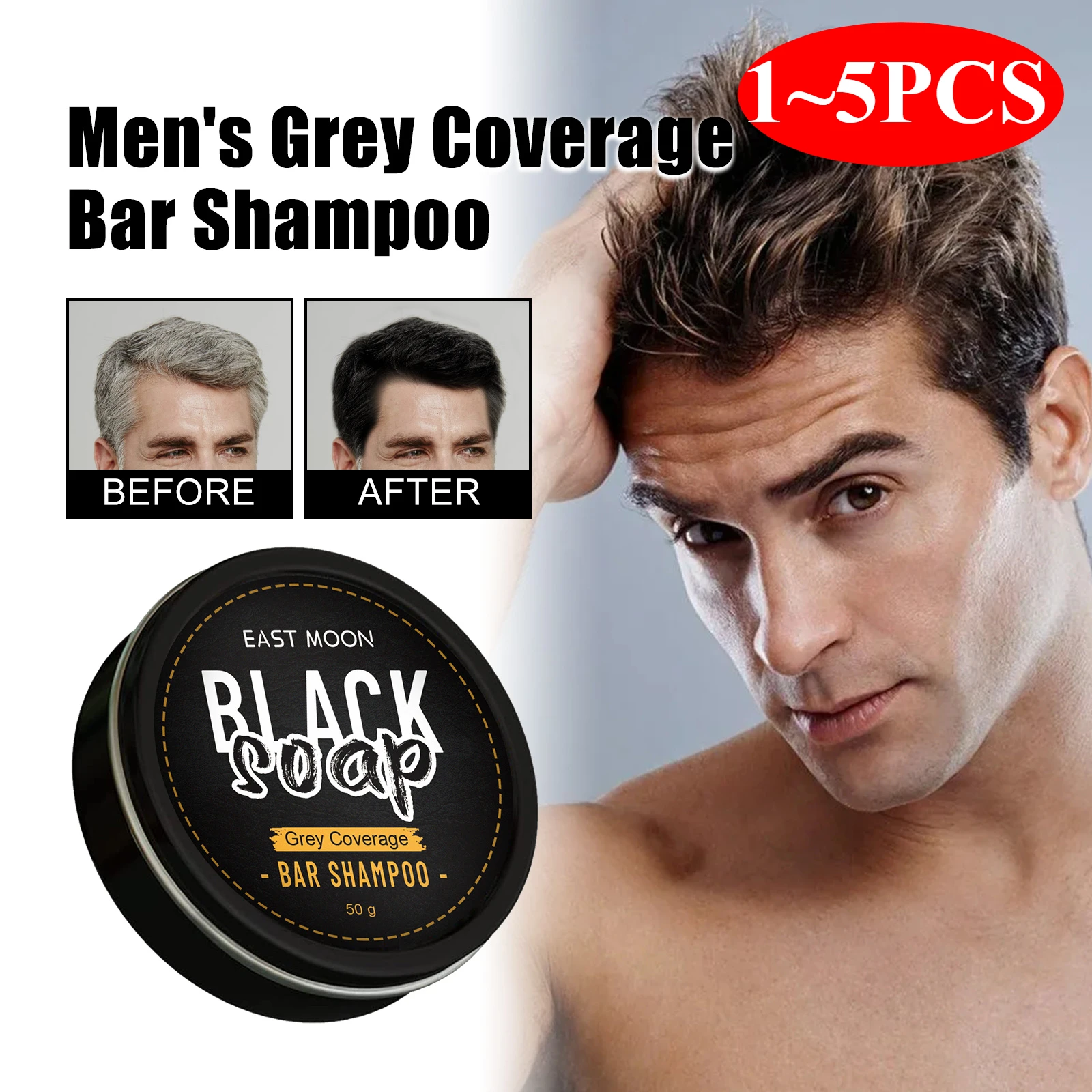 Shampoo Bar Soap Cover Bar Soap for Gray Hair for Men Hair Darkening Compressed Gray Hair Coverage Repair Gray Reverse Bar