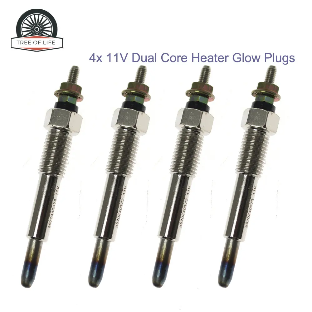 4 bujías incandescentes de 11V 8970440372 para Isuzu Trooper Opel Campo Monterey A 3.1TD 1991 1992 1993 1994 1995 1996 1997 1998