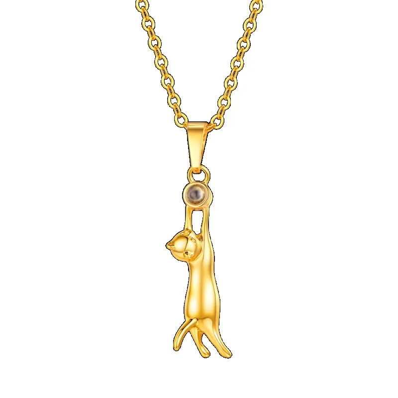 Cat Necklace for Women Silver/Gold Plated Kitty Cat Pendant, for Cat Lovers QC24