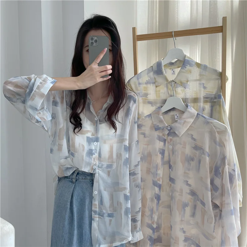 

Long Sleeve Shirts Womens Striped Oversized Button Down Loose Fit Outwear Feminine Travel Minimalist Preppy Comfortable Daily