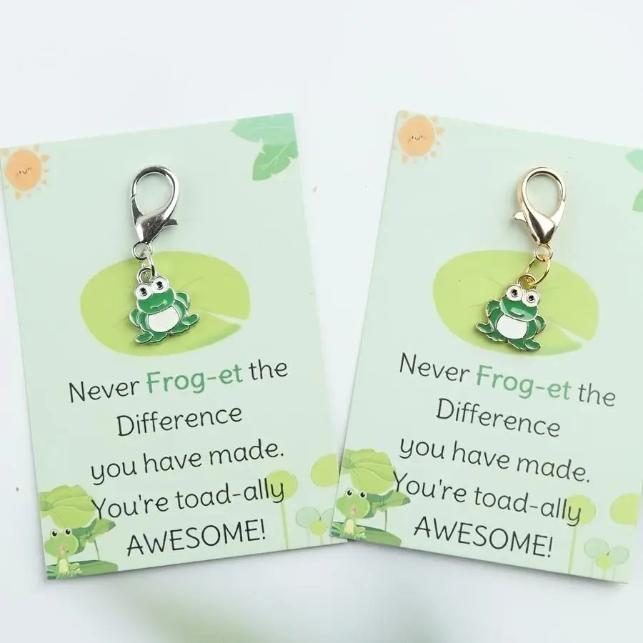 1/5/10/20/50/100pcs /s of Cute Little Frog Keychains, with the Message 