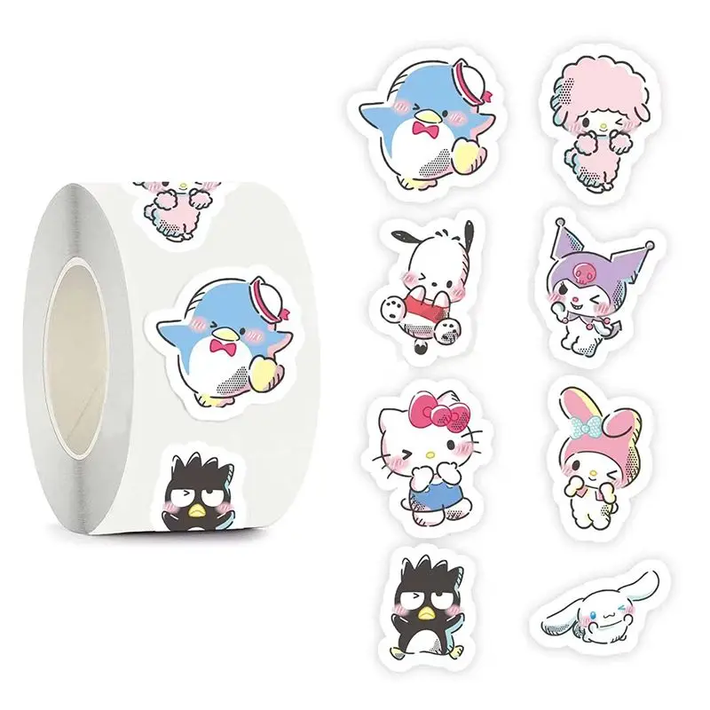 Sanrio Gourmet Series Roll Stickers Cute Cartoon Pacha Dog Melody Dessert Handbook Goo Card Decoration Toy Gift