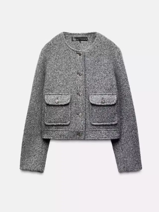 Fall Winter ort Sle Woolen Jaet Women's Coat New Arrival Small Fraance Faion Straight Cut Flip Collar Regular Thi...