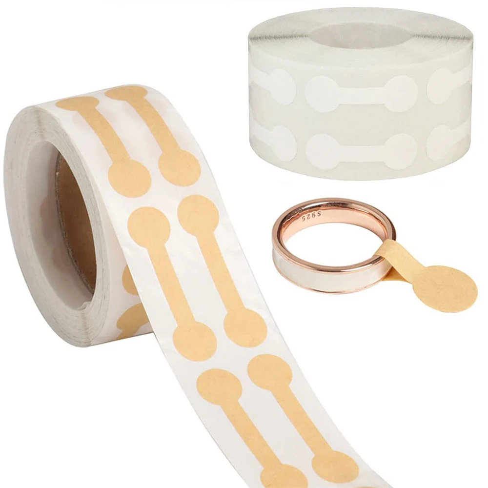 500Pcs/Roll Kraft Paper Jewelry Price Label Stickers DlY Tags Dumbbell Designs for Rings, Necklaces, Earrings & Bracelets