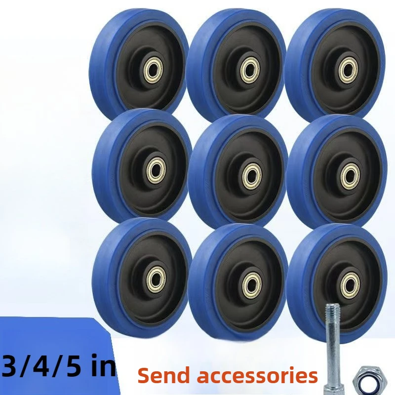 Wear-Resistant Replacement Caster Wheel 3/4/5 Inches for Heavy Furniture Industrial Equipment Trolley Rotating Rubber Casters