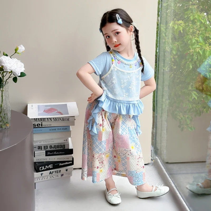New Bohemian Style Lace Chic Beach Two-Piece Set for Girls