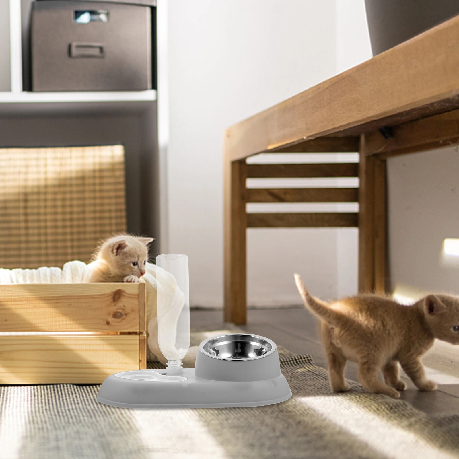 

Stainless Steel Automatic Pet Water Feeder Dog Anti-Tip Dust-Resistant Food Bowl For Home Professional Use Cat Water Dispenser