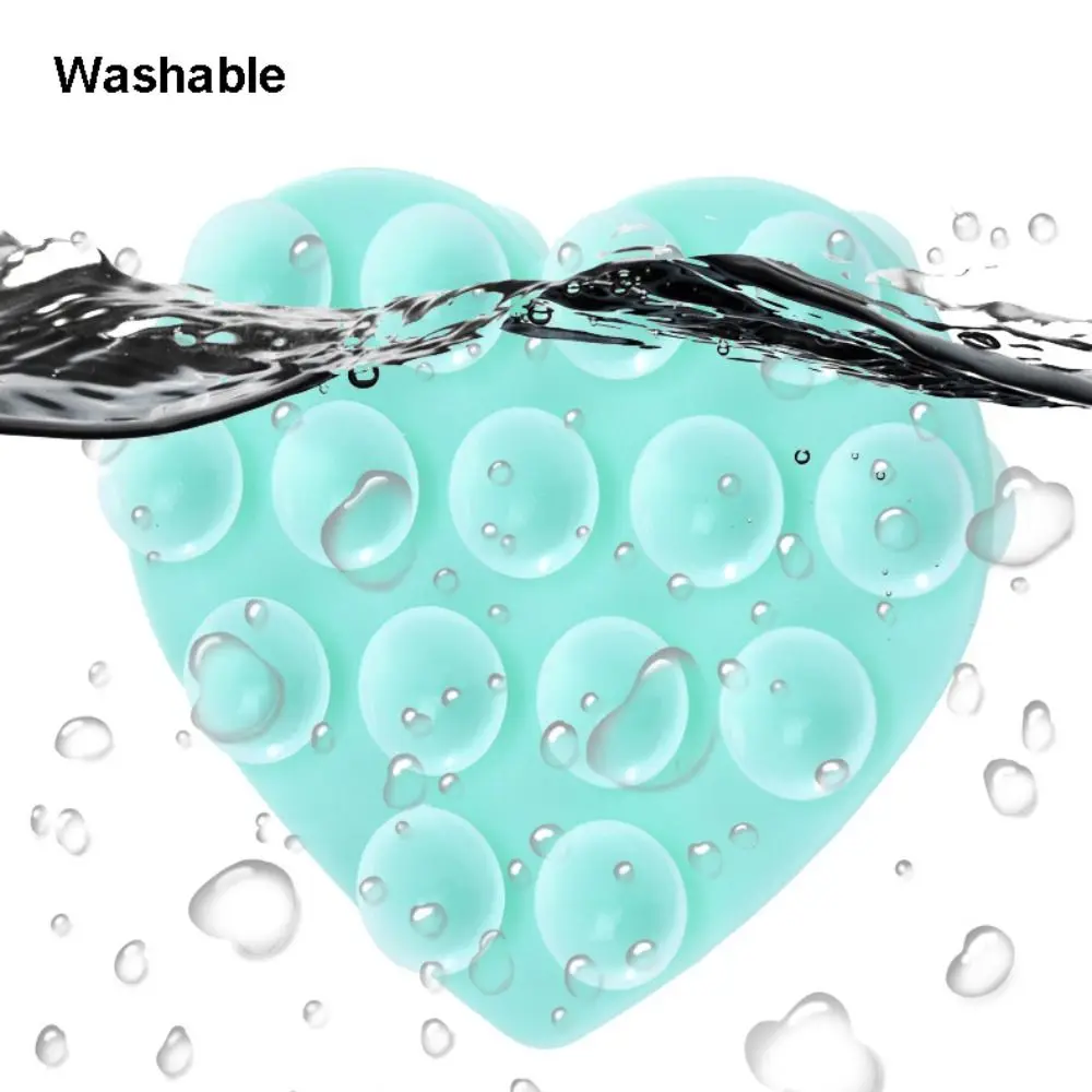 New Heart-shape Suction Cup Bracket Washable Silicone Sucker Mobile Phone Fixed Pad Durable Hand-Free Sucker Support Universal